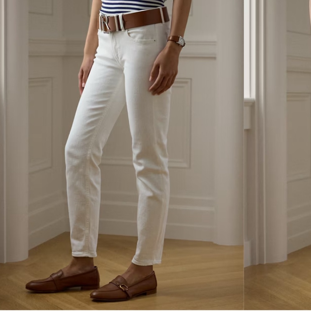 NWT RALPH LAUREN PURPLE LABEL 400 MATCHSTICK DENIM JEAN WHITE 26